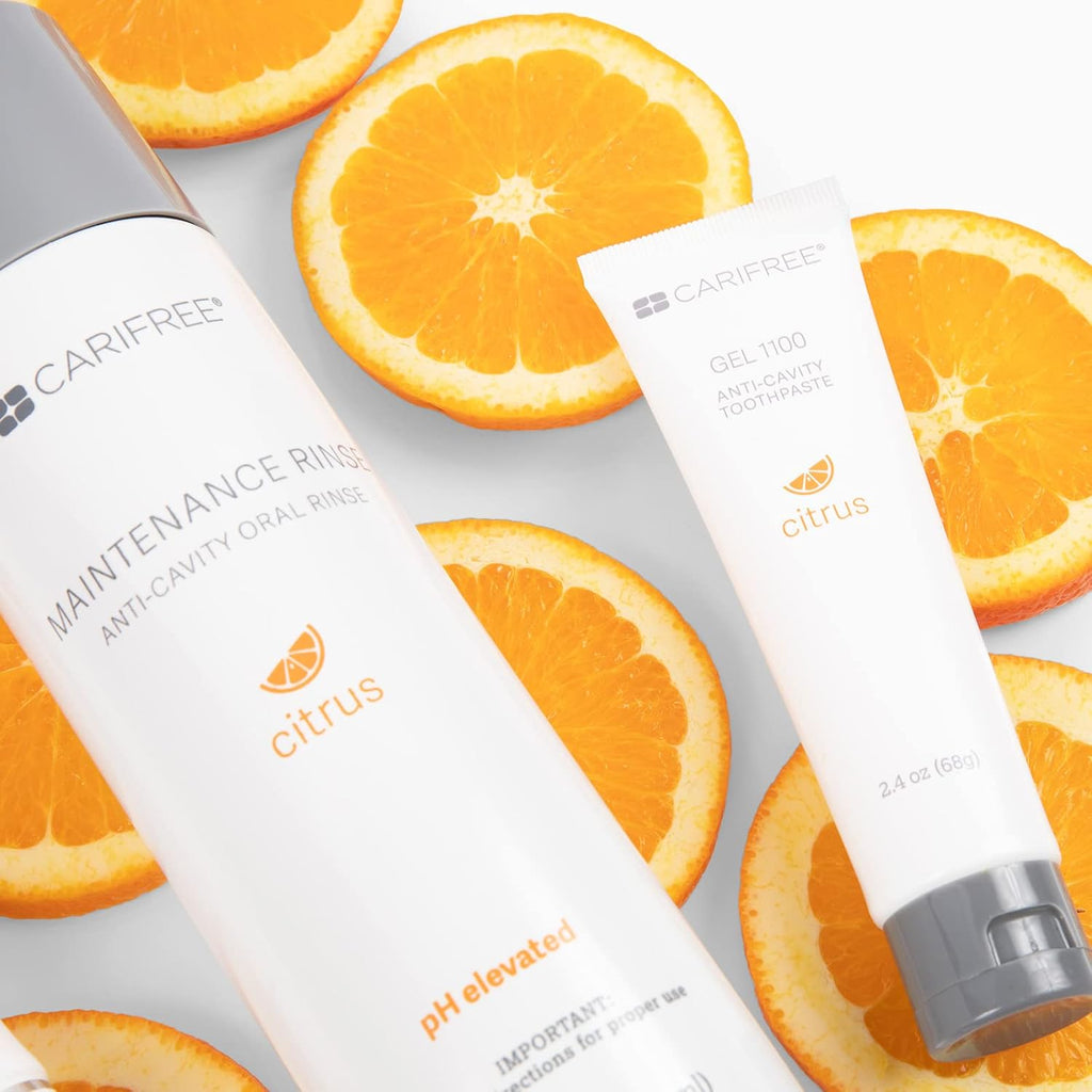 CariFree Maintenance & Prevention Kit, Citrus Flavored | Anti-Cavity Fluoride Toothpaste & Mouthwash Freshens Breath and Moistens Mouth | Dentist Recommended for Oral Care (2 Piece Set)