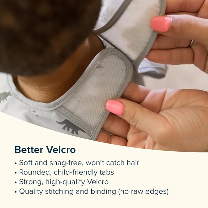 Tiny Twinkle Long Sleeve Bib for Babies & Toddlers – 2 Pack Waterproof Smock Bibs for Eating – Machine Washable & Mess-Proof, Baby Feeding Essential & Shower Must-Have (Sage Charcoal,6–24M)