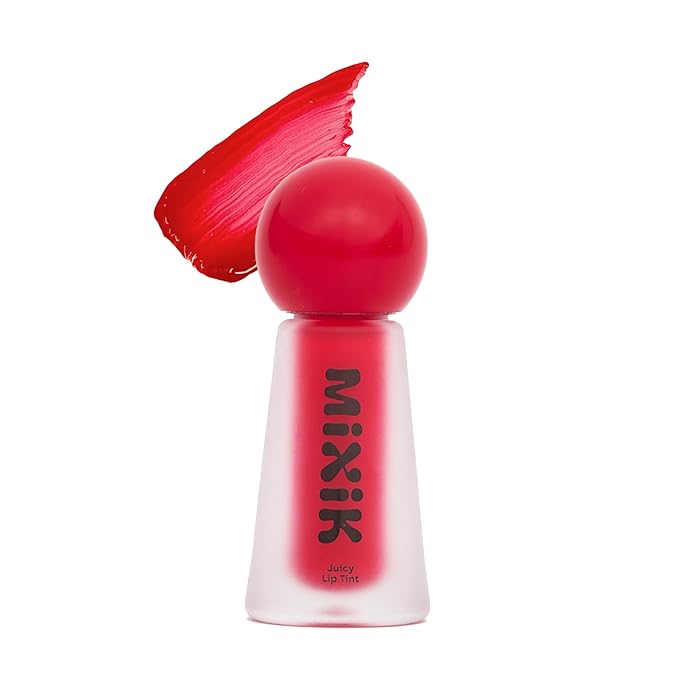 MIXIK Juicy Lip Tint, Hydrating Water-Based Lip Stain and Tint that feels light and fresh for Dewy and Radiant lips, Formulated with Blue Agave Extract for long lasting Moisturizing (Cherry Pop)