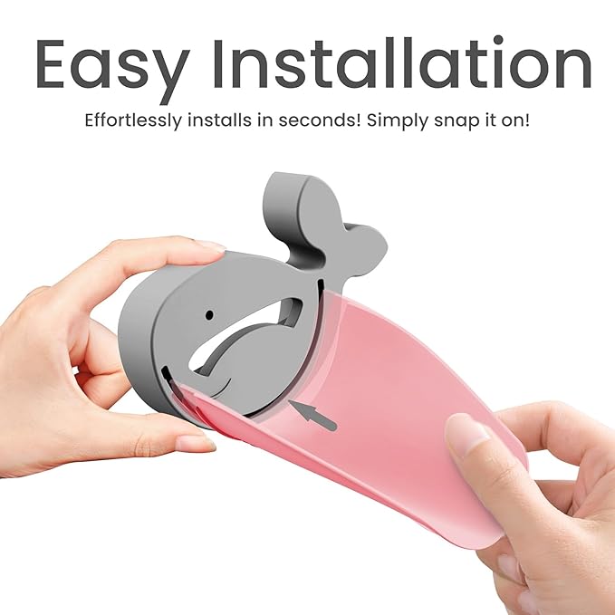 (2 Pack) Faucet Extender for Kitchen and Bathtub Sink, Universal Sink Handle Extenders, Fun Hand-Washing for Babies, Toddlers and Kids (Pink)