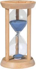 3 Minute Sand Timer, Wood Hourglass, Mini Bamboo Sandglass Timer, 3 Min Sand Clock,Unique Sand Watch for Brushing Teeth, Cooking, Game, Gift, Blue