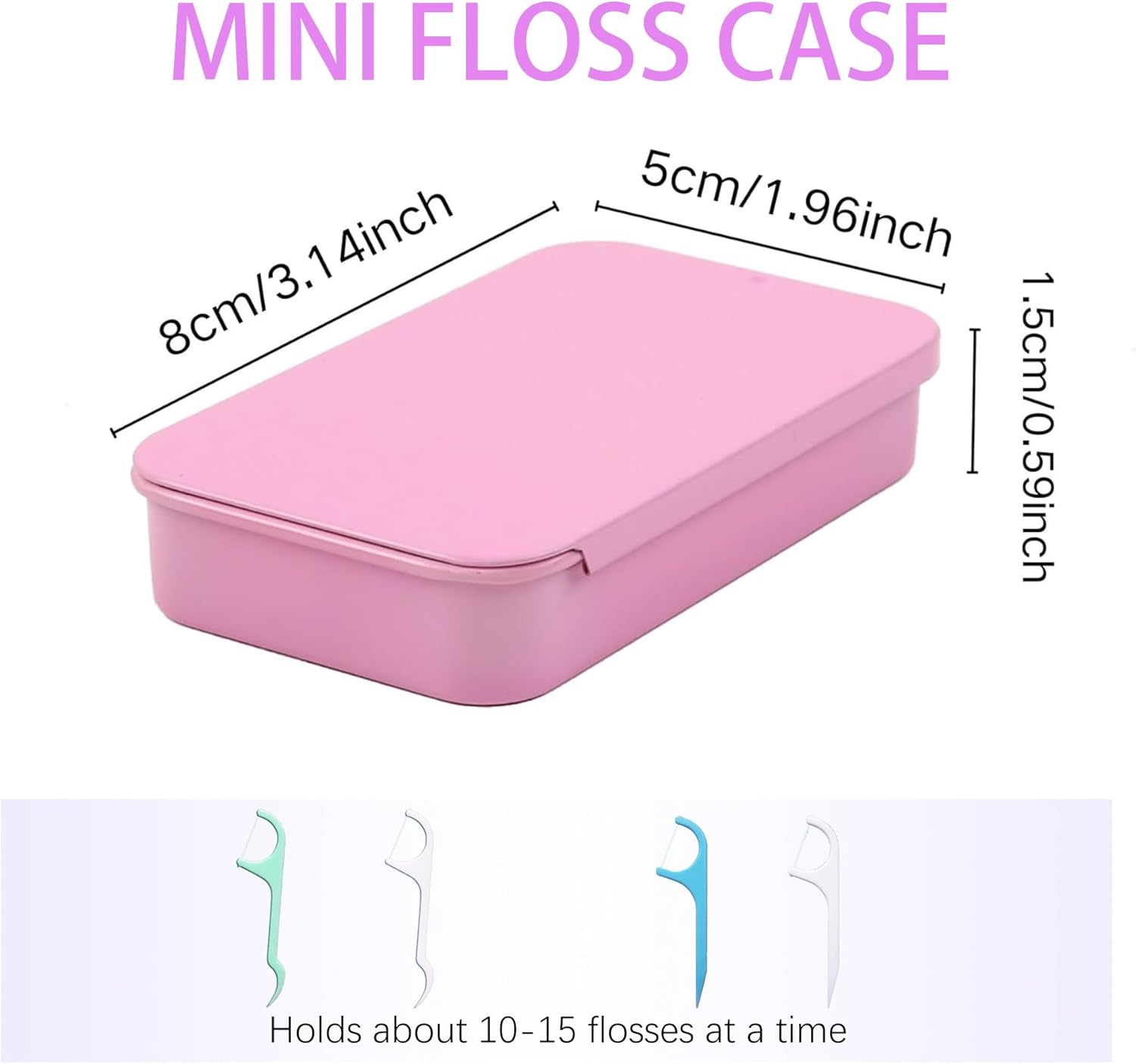 2Pack Dental Floss Portable Case,Dental Floss Dispenser,Convenient Refillable Glide Travel Adult Floss Box for Travel, Dates,Dinners and Hotels(Pink)
