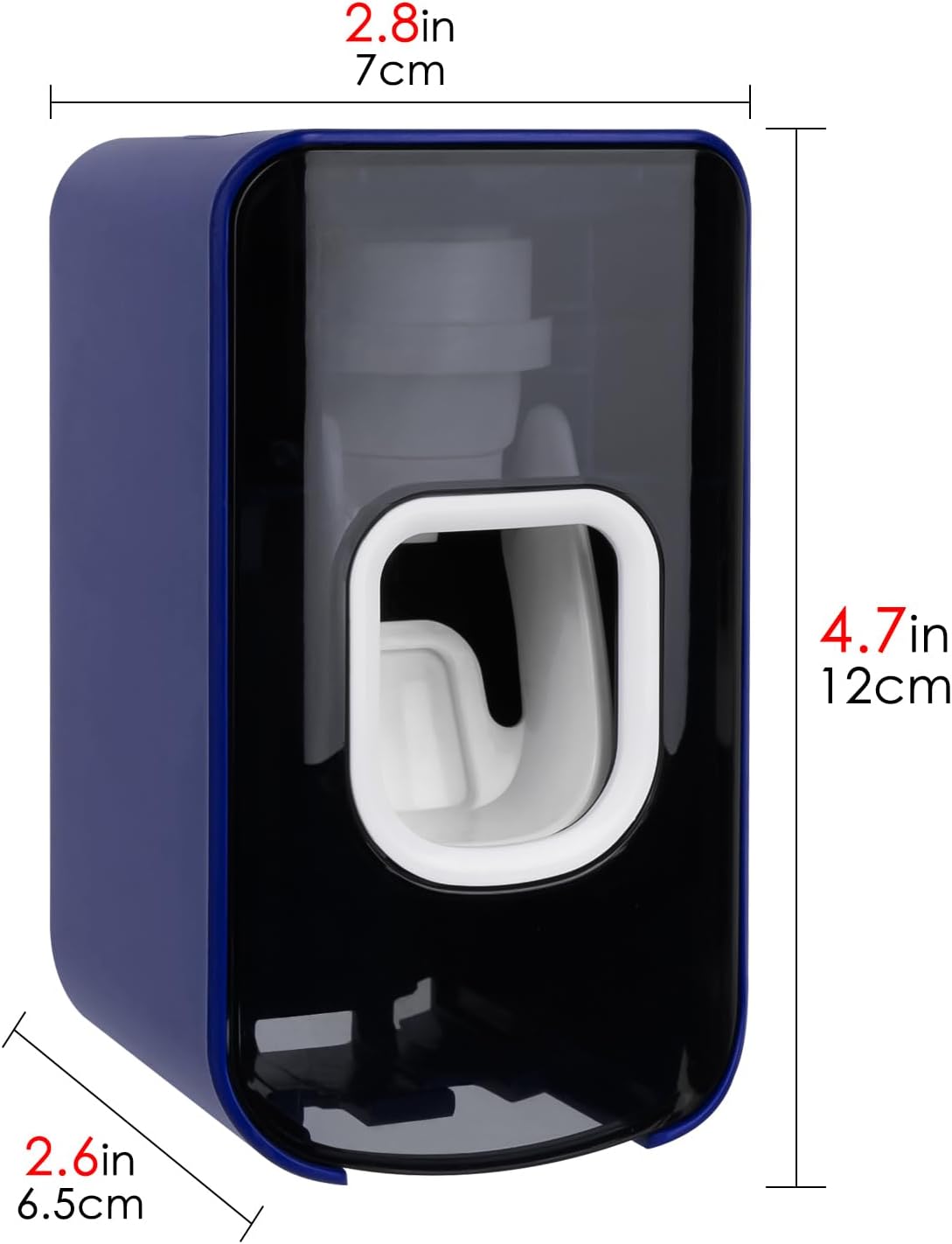 2 Slot Toothbrush Holder and Toothpaste Dispenser Wall Mounted, Automatic Toothpaste Squeezer, 2 in 1 Tooth Brush Toothpaste Organizer for Shower (Dark Blue)