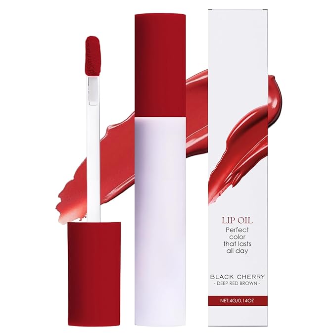 Lips Staining Lip Oil, 2026 New Lip Tint Lips Oil Long-Lasting Moisturizing, Plumping Hydrating Glossy Lip Glosses, Glossy Lip Stain Creamy Texture for Girl and Women (BLACK CHERRY)