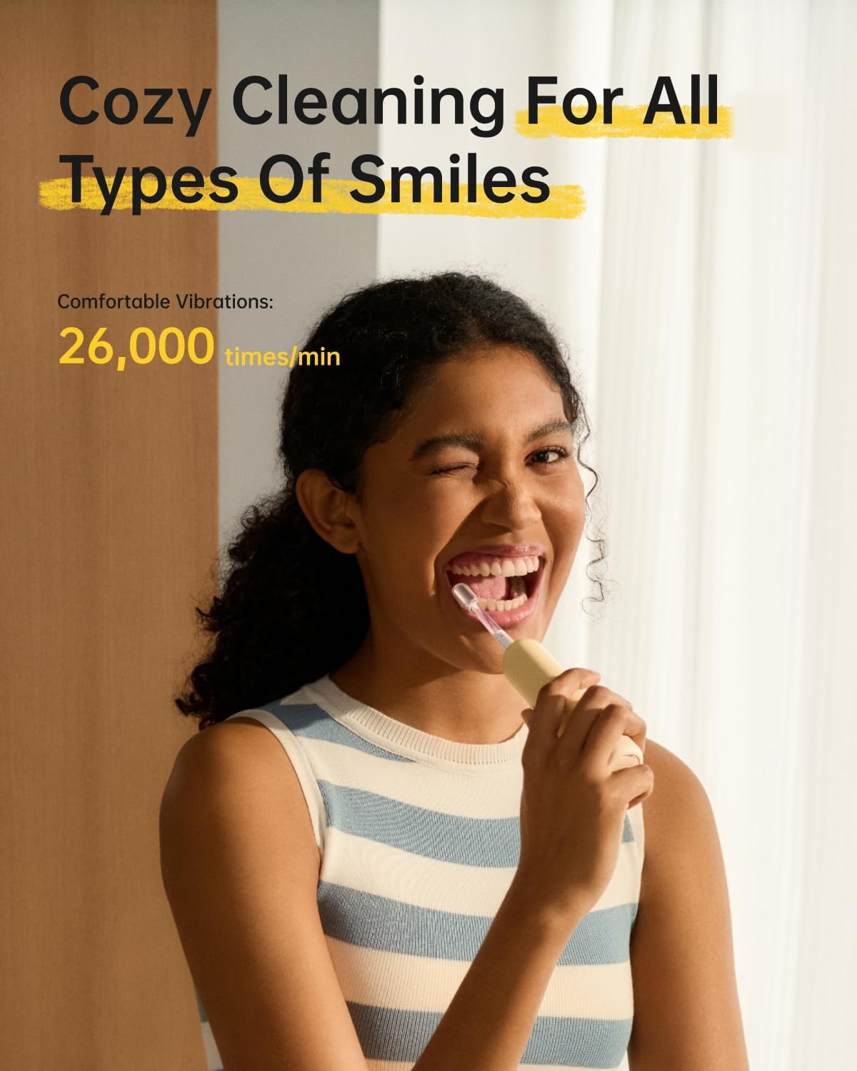 Laifen Wave Special Electric Toothbrush, New 2025 Version Oscillation & Vibration Sonic Electric Toothbrush for Adults with App, 2 Brush Heads, IP68 Waterproof Travel Powered Toothbrush (Matte Yellow)