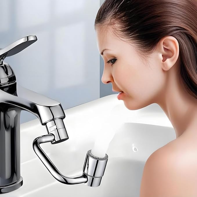 2Pcs Upgrade 2 Modes U Shaped Faucet Extender for Splash Reduction,2026 Universal Sink Faucet 1440° Rotatable Faucet Aerator Extension,1080° Faucet Extender for Bathroom Sink Kitchen.