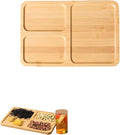 1PCS Bamboo Bathroom Trays - Suitable for The Bathroom,Kitchen,Breakfast Tray and Decorative Tray (11.02 in * 7.48 in(3 Grids))