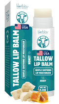 Beef Tallow Lip Balm – Natural Tallow Beeswax Chapstick – Hydrating Moisturizer Grass Fed Bison Tallow Balm Lip Care – Soothes Chapped, Dry Lips, Sensitive Skin – Long Lasting & Vitamin Rich USA-Made