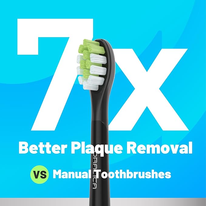 Japanese Brand Whitening Replacement Toothbrush Heads, Compatible with Philips Sonicare Click-on Handles, 4 Pack, Medium, with Tongue Cleaner (CA668, Black)