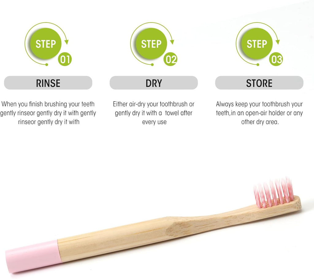 Kids Bamboo Toothbrushes Biodegradable Handle BPA Free Eco Friendly Children Size, FSC Certified and PETA Approved, Pack of 6 (Spiral Soft Nylon Bristles)