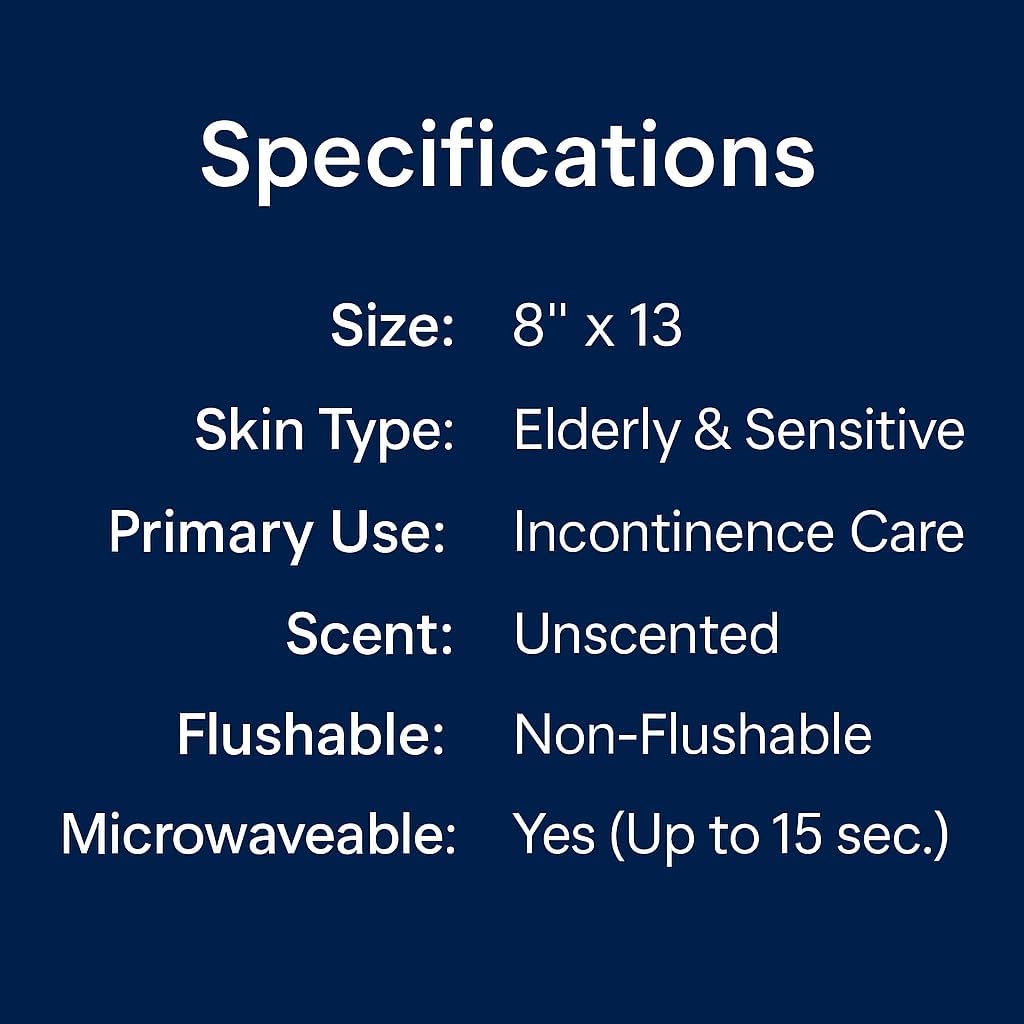 Adult Wipes For Elderly - 8"x13" Extra Large & Soft Wet Wipes for Adults Bathing No-Rinse - Incontinence Disposable Washcloths, Vitamin E & Aloe Infused for Men & Women 240ct (4 Packs of 60)