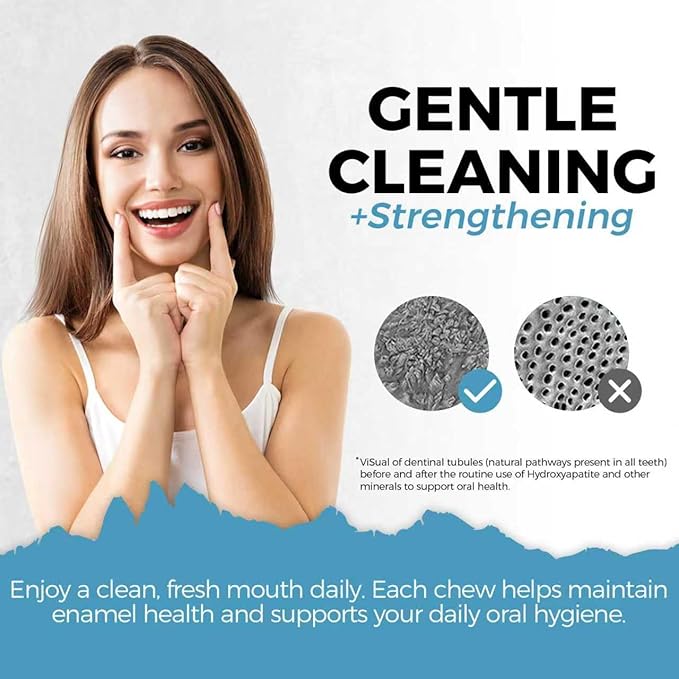 Hydroxyapatite Gum, 90 Pieces, Xylitol Gum, Good for Teeth Remineralization, Sugar-Free Mint Chewing Gum with Xylitol, Two pills after meals to freshen breath and clean teeth