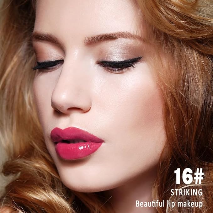 Kaely Longwear No-Budge Lipstick for Women, Highly Pigmented Liquid Lip Color Makeup, Non-Transfer Lip Gloss Stain Waterproof Smudge Proof 24 Hour, Instant Shine, Vegan & Cruelty-Free, 16 STRIKING