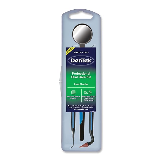 DenTek Professional Oral Care Kit, Complete Set of Dental Tools Including Mirror, Dental Pick, Scaler & Stimulator