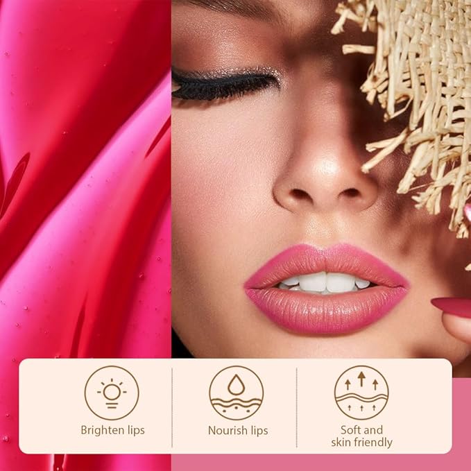 2Pcs Matte Liquid Lip Stain Peel Off Lip liner Tattoo, Matte Peel Off Lip Stain, Long Lasting Waterproof Lipstick Lip Gloss Stain, Transfer-proof for All Skin Types (0.24 fl oz-00#+06#)