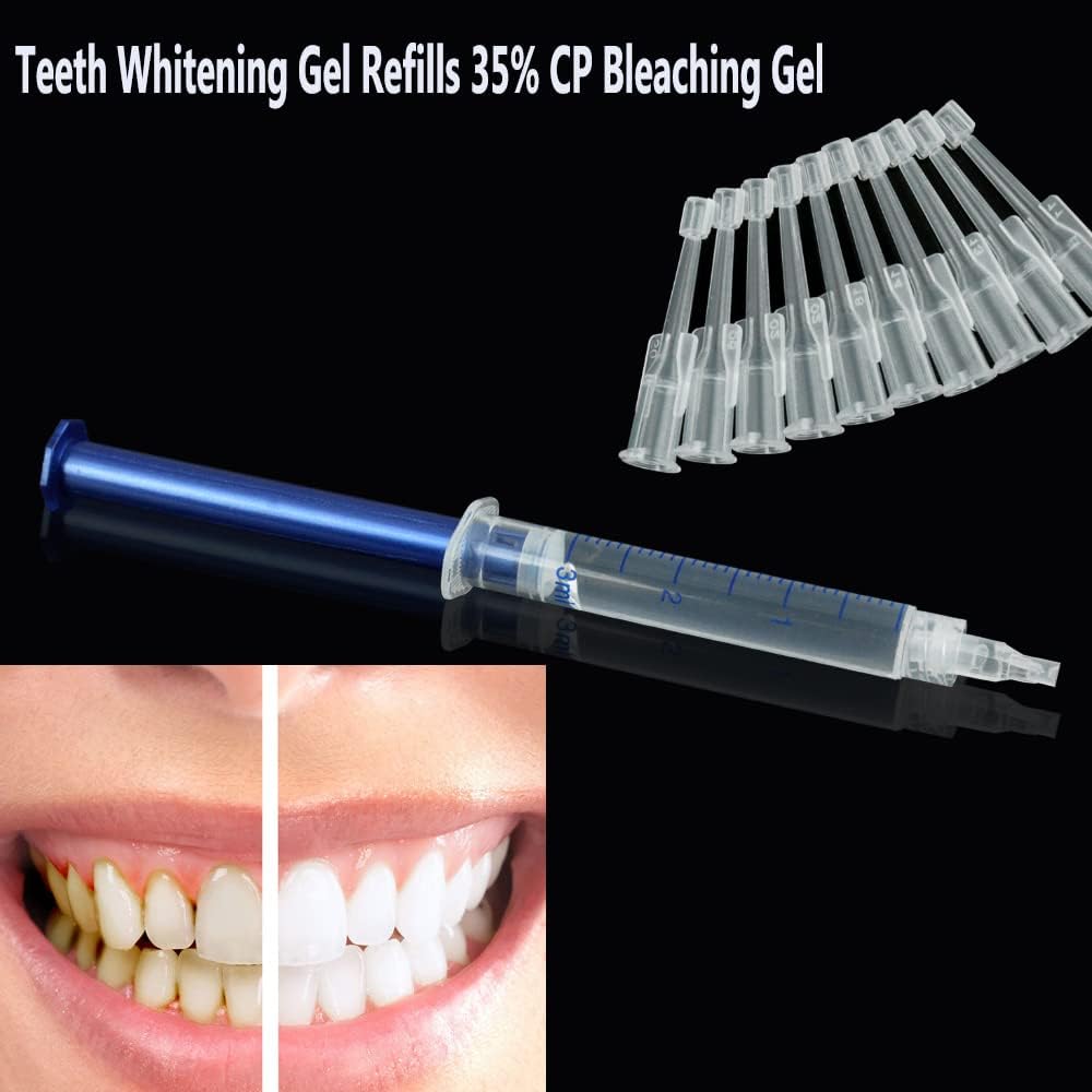 20 PCS 3ML Teeth Whitening Gel Refills 35% CP Bleaching Gel, Tooth Whitener Gel Syringes Kit