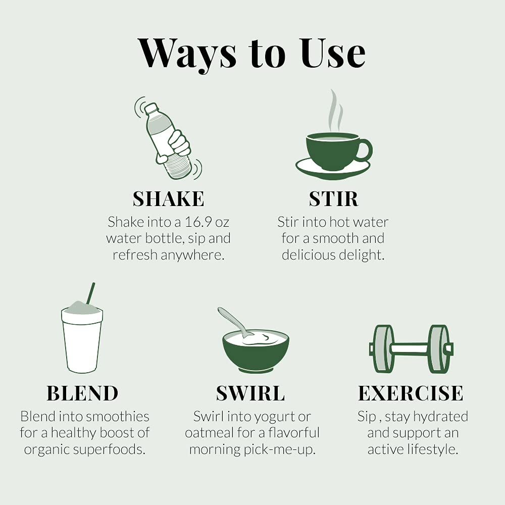 The Republic of Tea Organic Detox Greens Single Sips, 50 Single Sips, Matcha Coconut Lemon Mint