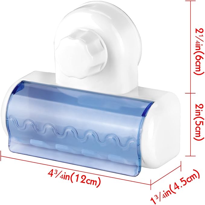 2 PCS Self Adhesive Toothbrush Holder with Cover for Bathroom, 5-Slot Wall Mounted Toothbrush Organizer Rack for Shower, Dorm, Cabinet