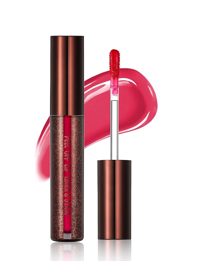 Peel Off Lip Liner Stain, Long Lasting Waterproof Transfer-Proof Lip Tint Stain Peel Off, Non-stick High Pigmented Lip Gloss Lipliner Tattoo, Liquid Tinted Lipstick, Lip Makeup Gift for Women Girl-04