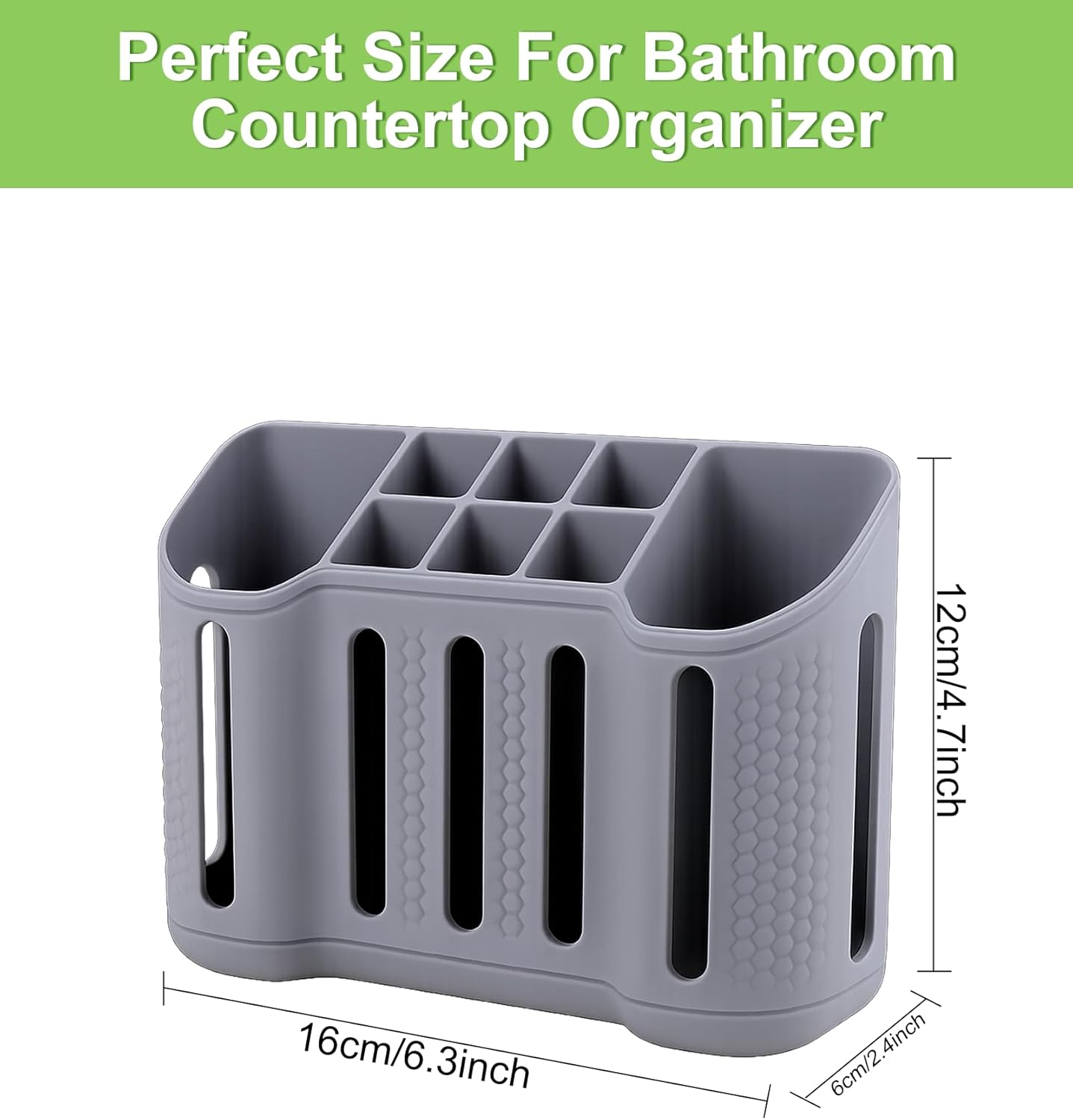Tooth Brush Holder for Bathroom, Silicone Toothbrush Holder with Drainage, Bathroom Organizers and Storage, 8 Slots Kids Electric Toothbrush and Toothpaste Holde Drainage
