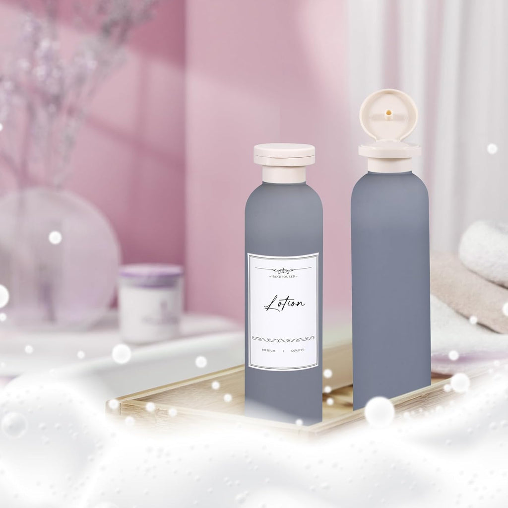 Travel Shampoo Bottle, Empty Plastic Squeeze Bottles 8.8oz with Flip Cap, Lotion Container for Toiletries Travel Size Shampoo and Conditioner