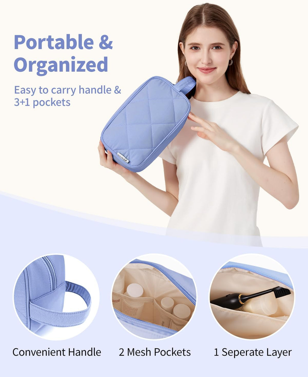 Narwey Travel Toiletry Bag for Women Traveling Dopp Kit Men Travel Bag for Toiletries Cosmetic Bag Makeup Bag Medicine Bag for Traveling