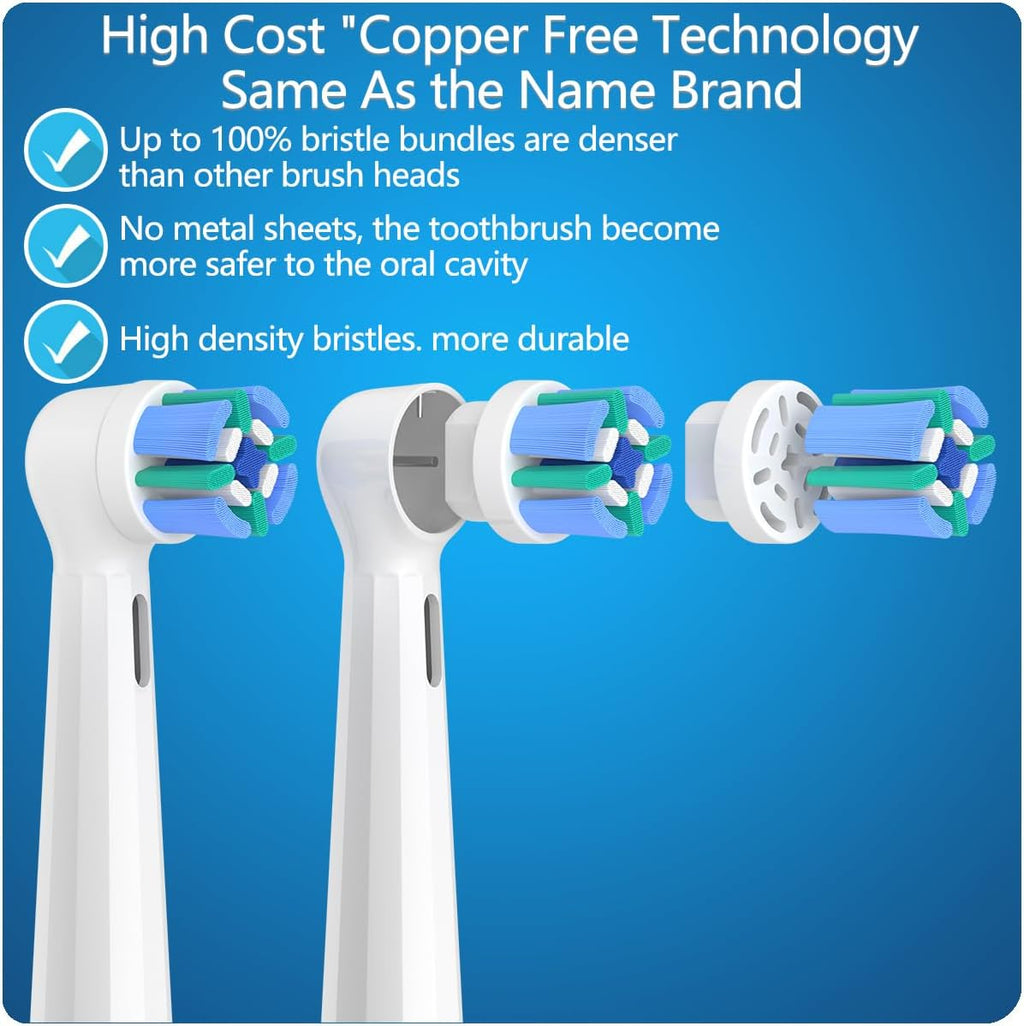 8 Pack Replacement Toothbrush Heads Compatible with Oral B iO, Brush Heads for Oral-B iO 2/3/4/5/6/7/8/9/10/7G Series, with Covers, White