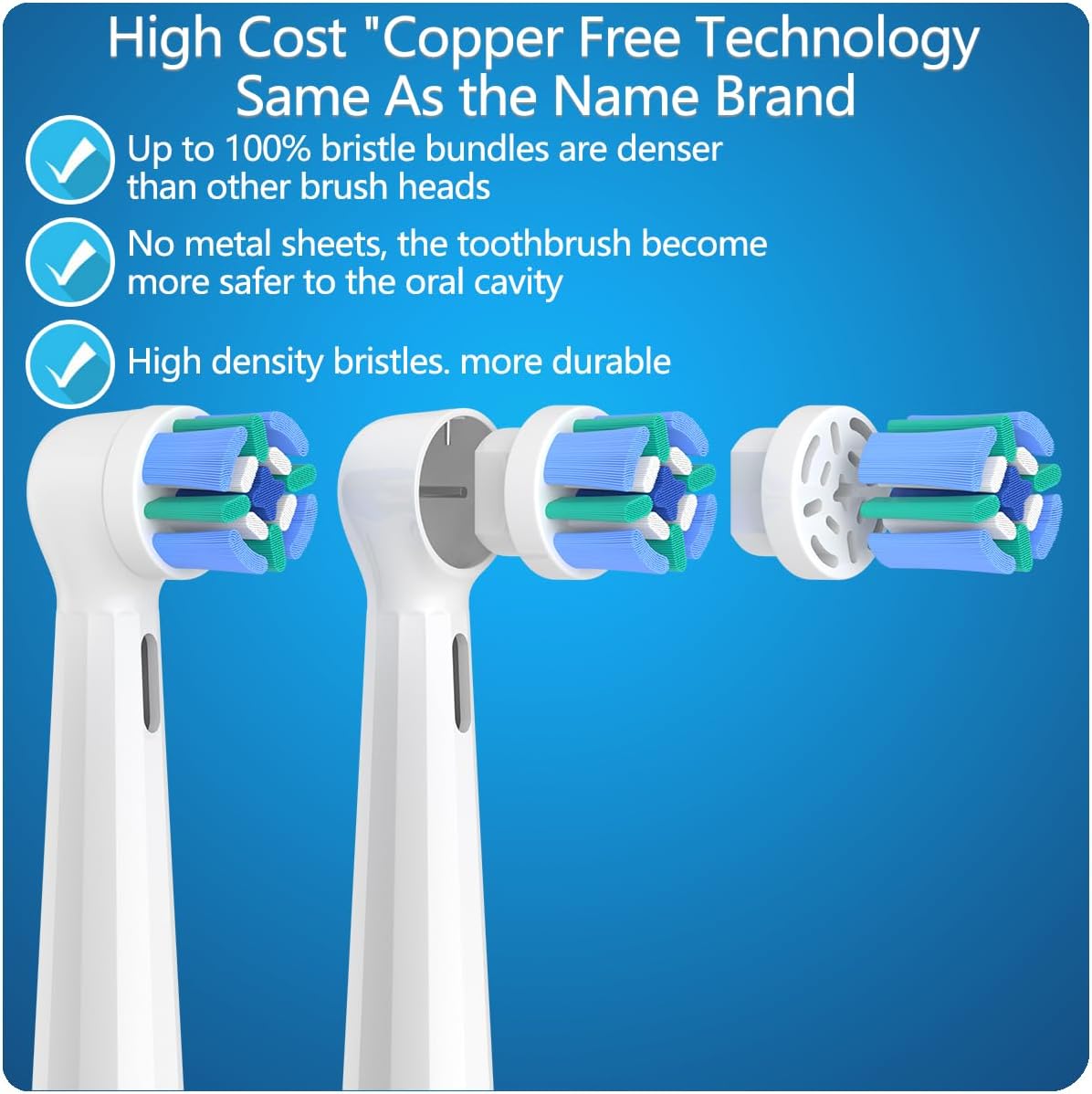 8 Pack Replacement Toothbrush Heads Compatible with Oral B iO, Brush Heads for Oral-B iO 2/3/4/5/6/7/8/9/10/7G Series, with Covers, White