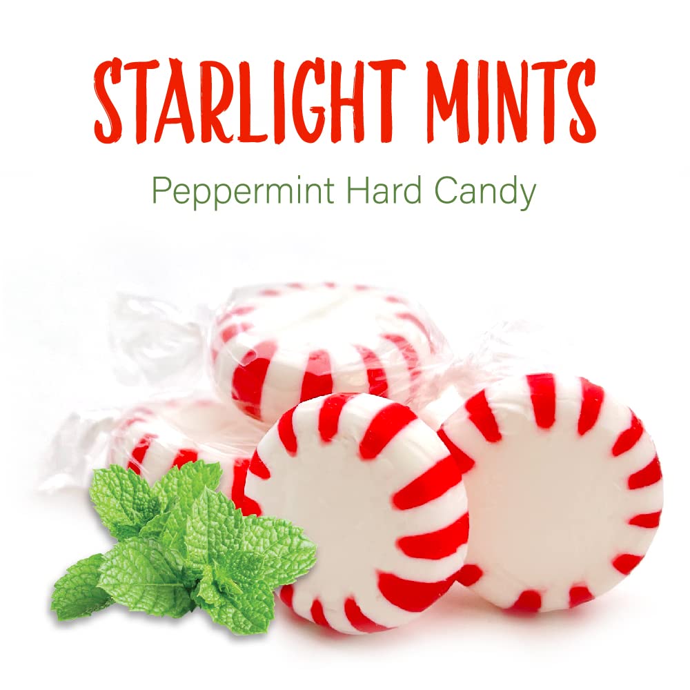 Starlight Peppermint Hard Candy | Bulk 2 Pounds | Individually Wrapped Mints | Refreshing Peppermint Candies