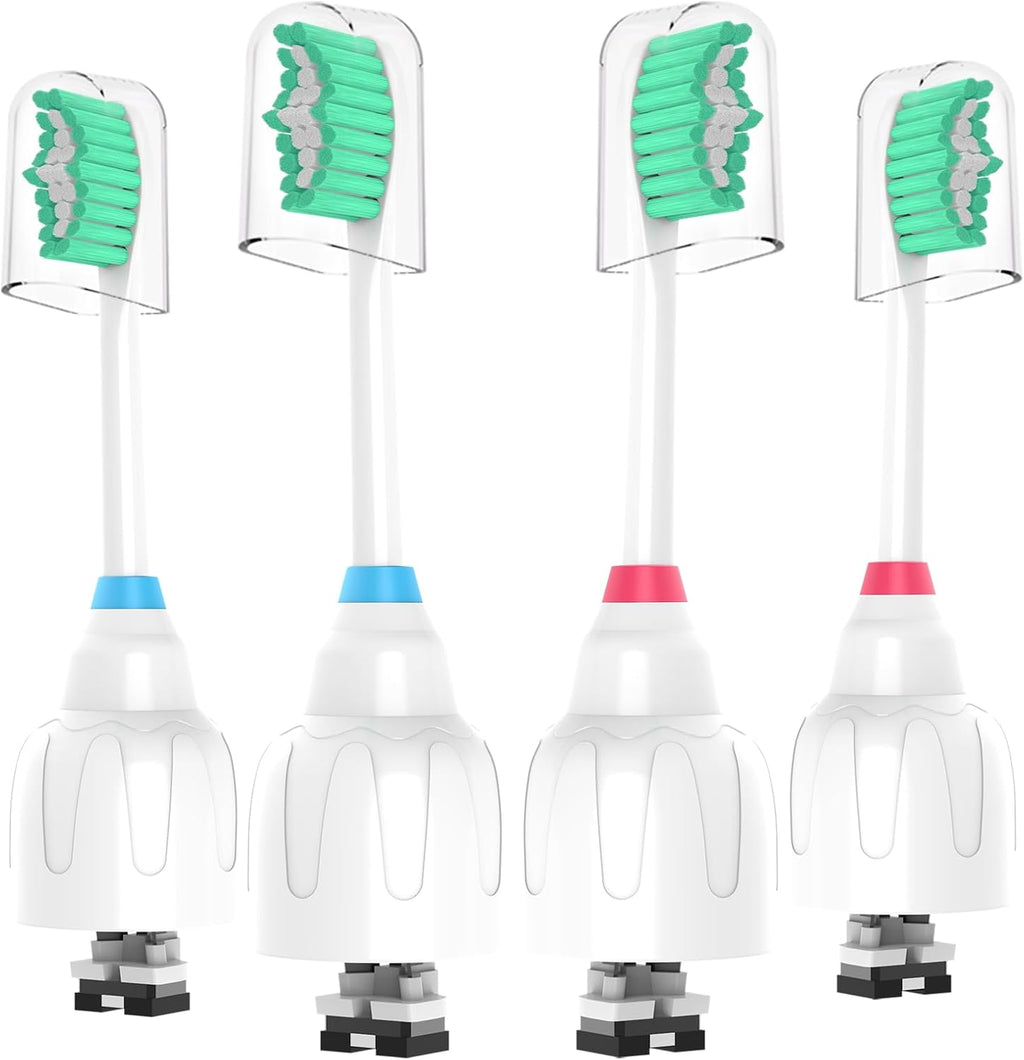 Replacement Toothbrush Heads for Philips Sonicare E Series,Compatible with Sonicare Essence, Elite, Advance, CleanCare Screw-on Electric Toothbrush HX7022/66 HX7023/64,HX7023/30,4 Pack with Caps ﻿