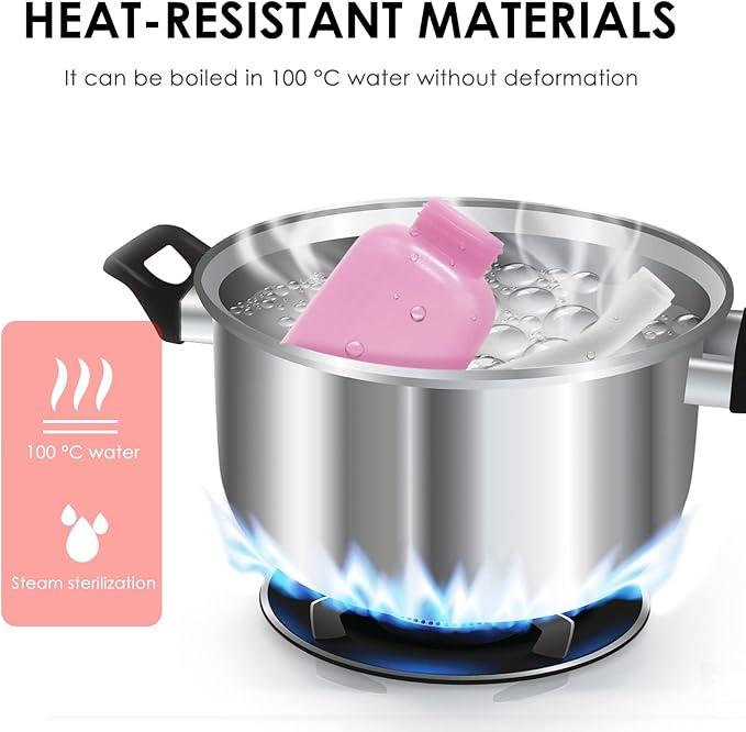 RUFCRIL Peri Bottle, Portable Travel Bidet with Carry Bag, TPE Material Can Be Boiled, 500ml Capacity with 2 Sealing Ring,Essentials for Postpartum Perineal Care, New Baby (Pack of 2)