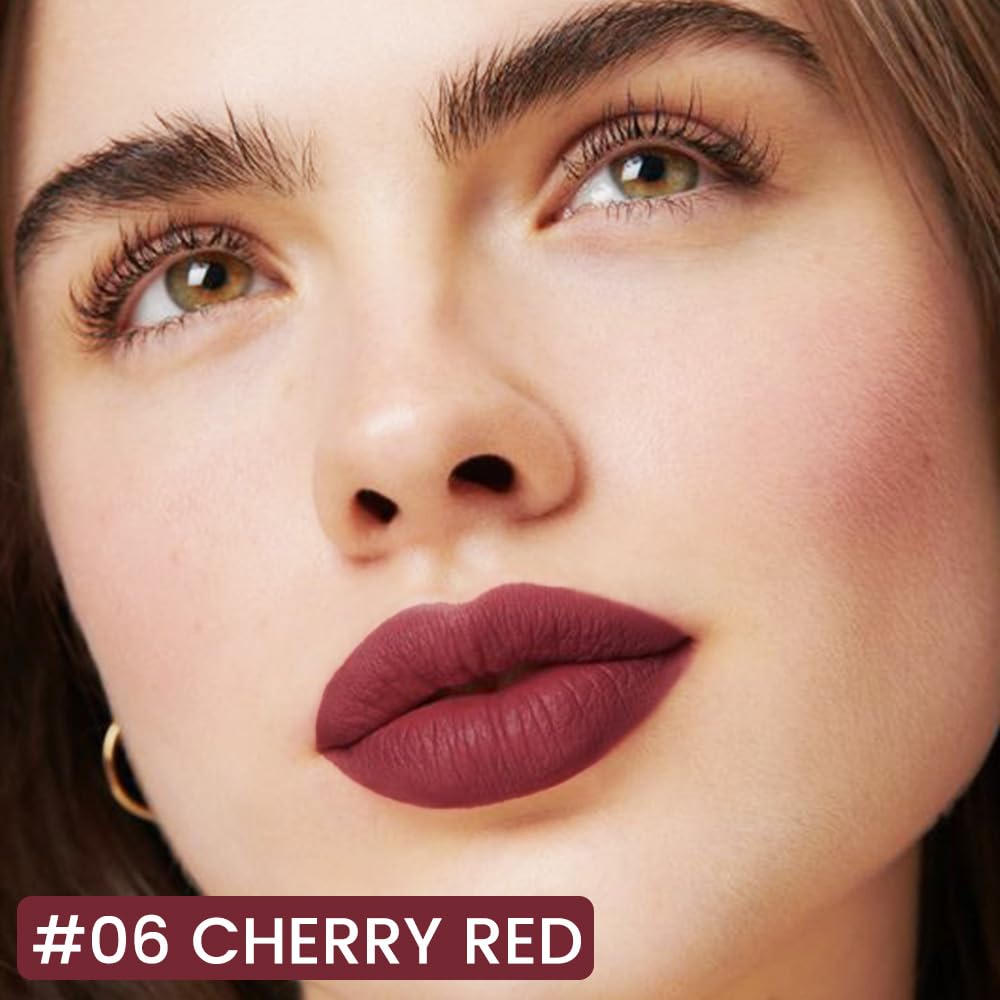Kaely Cherry Red Longwear Liquid Lip Liner Waterproof, 24 Hour Long Lasting Lip Liner Stain Marker Pen, 2-in-1 Matte Semi Permanent Lipliner & Lipstick, Vegan & Cruelty-Free, 06