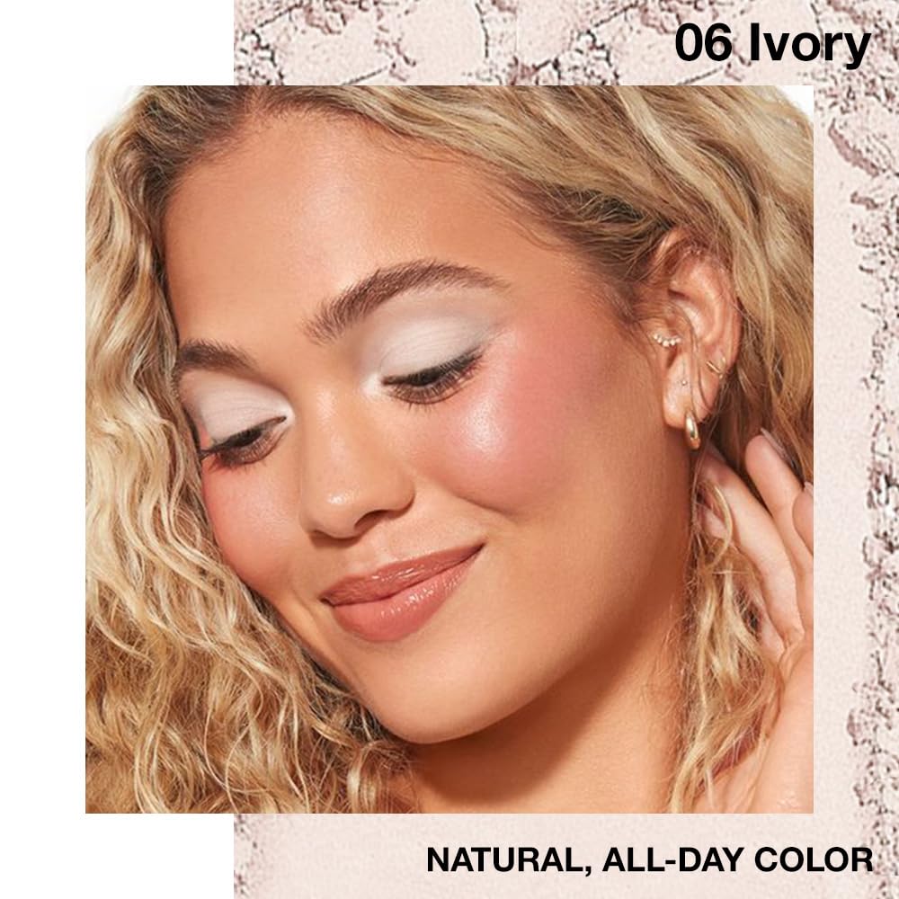 Single Cream Eyeshadow,Ivory Matte Eye shadow Pallette,Waterproof&Long Lasting Mini Eyeshadow,Soft Matte Eye Makeup,Vegan & Cruelty-Free Eye shadow for Brown Blue Green Eyes #06