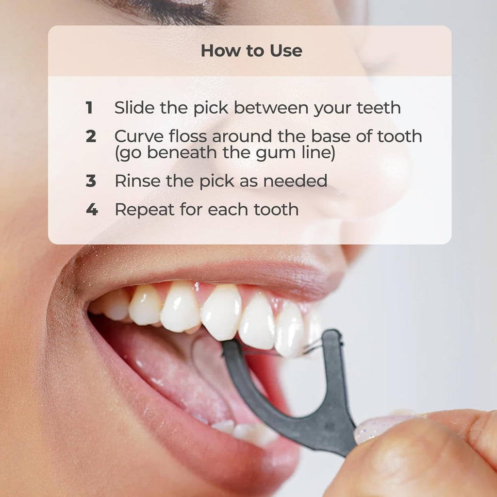 PUL Dental Floss Picks – Mint Teeth Flossers for Deep Cleaning, Removing Food Particles & Plaque – Shred-Resistant Nylon Floss, Plant-Based Handle, Fluoride Free – for Adults & Kids (200 Count)