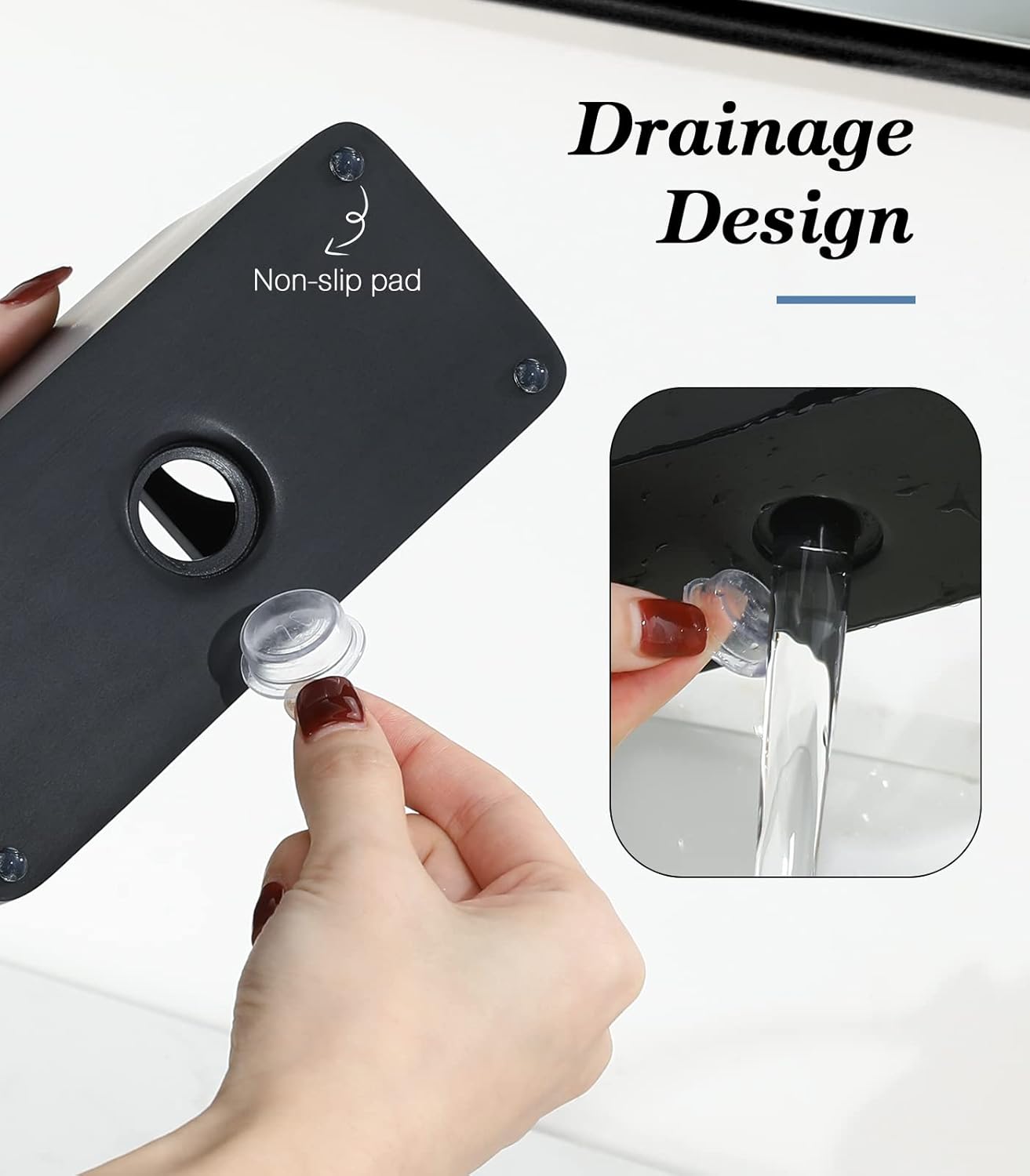 Luxspire Toothbrush Holder, 3 Slots Electric Toothbrush and Toothpaste Holder, Resin Bathroom Countertop Storage Bathroom Accessories Toothbrush Stand for Vanity Counter Organizer Caddy - Black