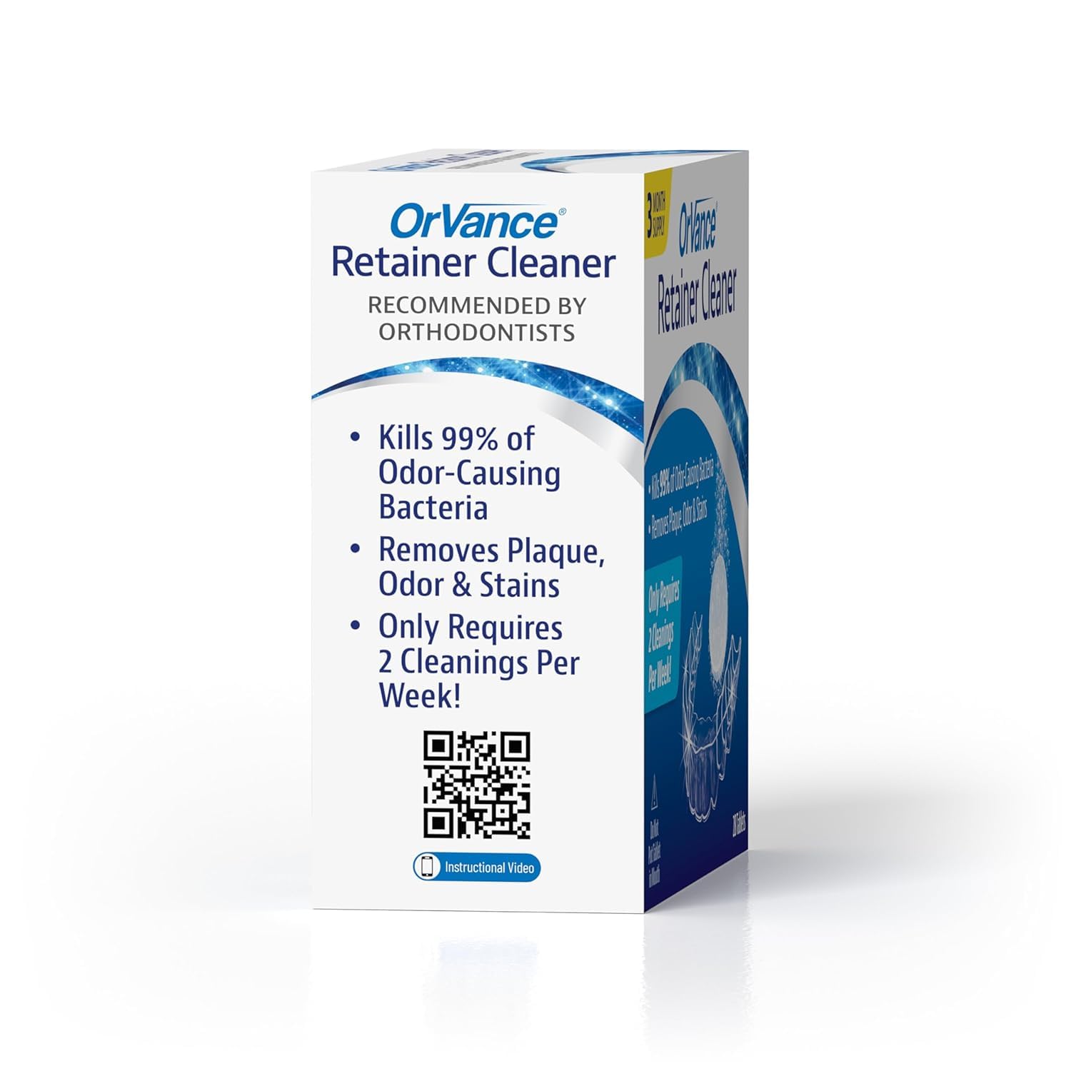 OrVance Retainer Cleaner Tablets (6 Month Supply) | Only 2 Cleanings Per Week Required | Removes Odors, Stains, Plaque for Invisalign, Mouth/Night Guards, and Removable Orthodontic Appliances