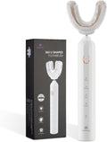 Ultrasonic U-Shaped Toothbrush for Adults, Electric Toothbrush for Teeth Whitening, Automatic 360-degree with Waterproof IPX7, 4 Modes for Cleaning(White)