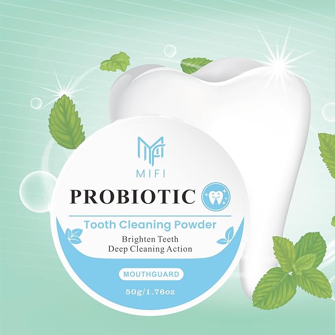 PEGO Adult Tooth Powder, Stain Remover for Teeth - Deep Cleaning Formula, Gentle & Non-Irritating, Effective Plaque Removal, Fresh Breath, Daily Oral Care for Adults (Probiotic)