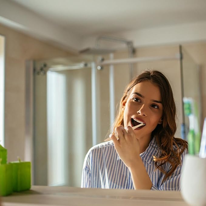 10 Pcs Natural Toothbrushes with Soft Bristles for Adults Travel Eco-Friendly Biodegradable Personal Care Teeth Brush Ergonomic Handle