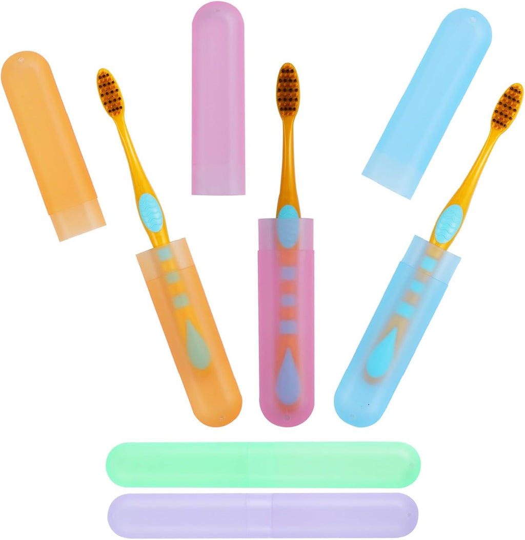 20PCS Toothbrush Case Set,Portable Breathable Toothbrush Holder,Dust-proof Toothbrush Box Storage,Plastic Toothbrush Container Travel Toothbrush Mixed Color,Daily and Travel Use