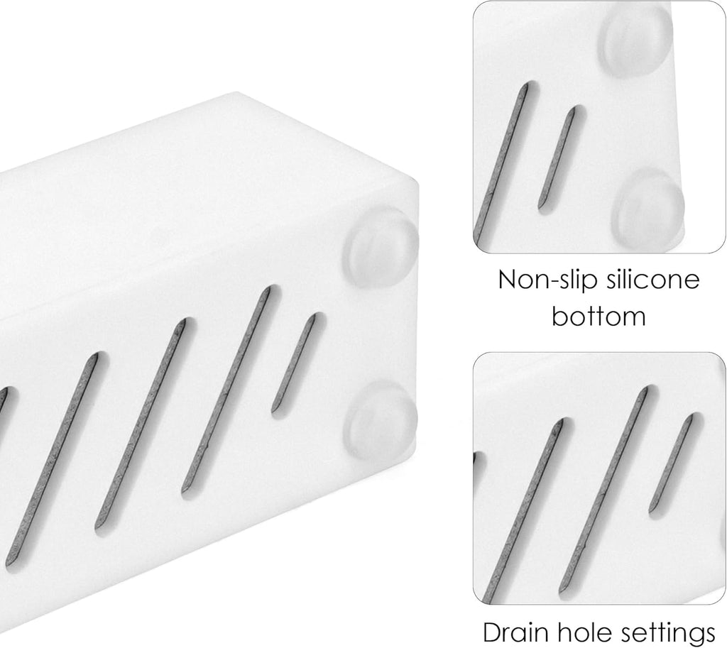 Acrylic Electric Toothbrush Holder with Diatomite Drying Stone, Bathroom Drawer Organizer with Drainage Hole for Tooth Brush, Compatible with Philips, Oral-B (White)
