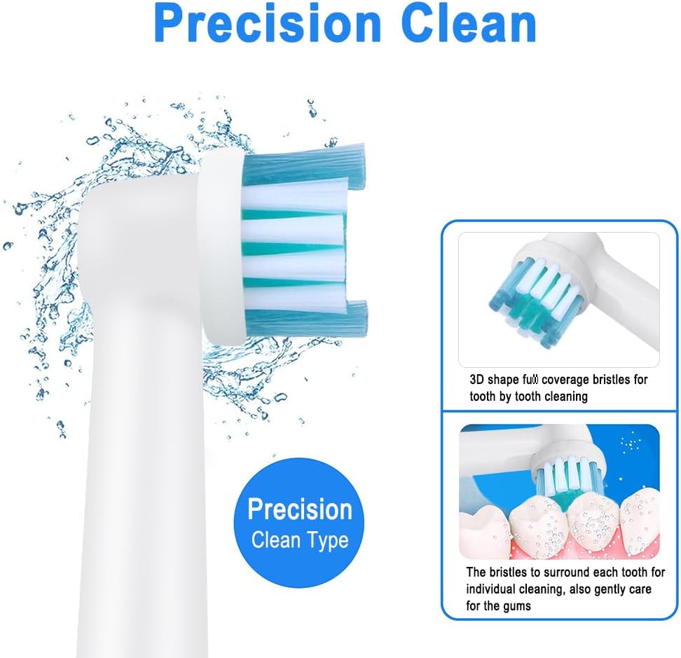 Toothbrush Replacement Heads Refills for Oral B - Precision Clean Brush Head for Gentle & Effective Cleaning and Optimal Dental Care, by DeBizz (12)