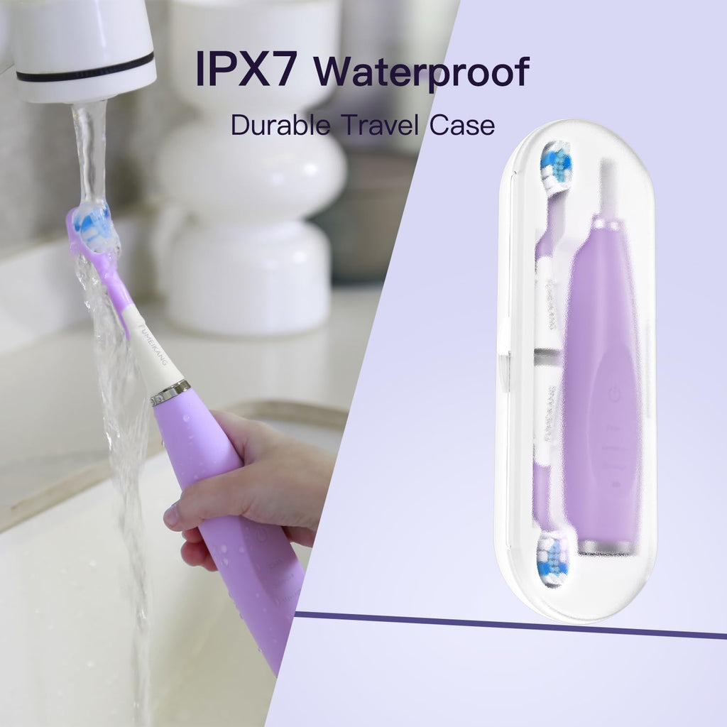 Kids Electric Toothbrushes 2 Pack Smart Sonic Toothbrush for Boys and Girls 3 4 5 6 7 8 9 10 11 12 (Purple+Green, 2 Pack)