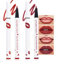 Kaely 2Pcs Dark Red Longwear Liquid Lip Liner Waterproof, 24 Hour Long Lasting Lip Liner Stain Marker Pen, 2-in-1 Matte Semi Permanent Lipliner & Lipstick, Vegan & Cruelty-Free, 01+06