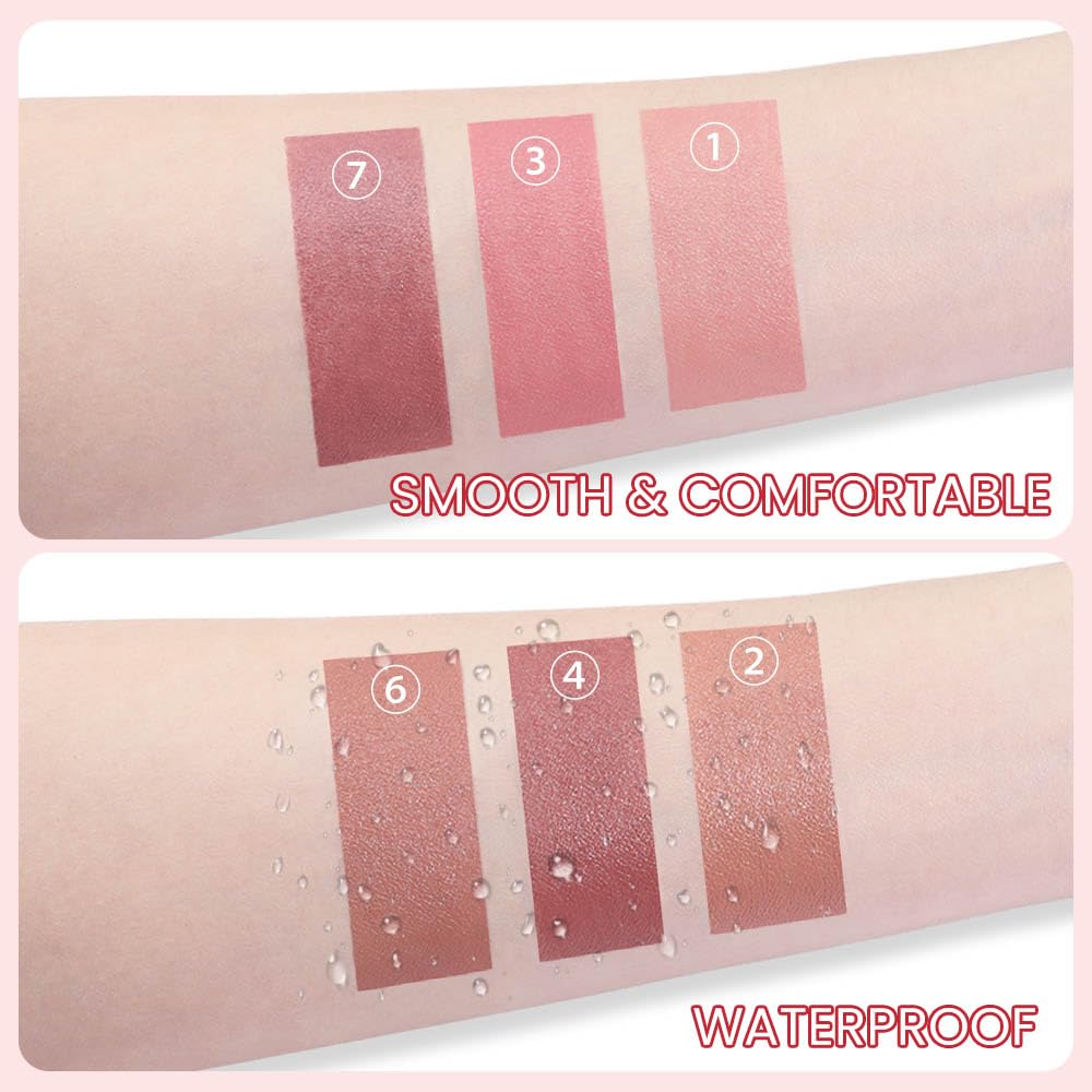 BINGBRUSH 6Pcs Lip Crayon Matte Lipstick,lip stain long lasting waterproof Longwear Lipstick Set Moisture Smooth Lip Liner color stay lipsticks Makeup for Women (6pcs)