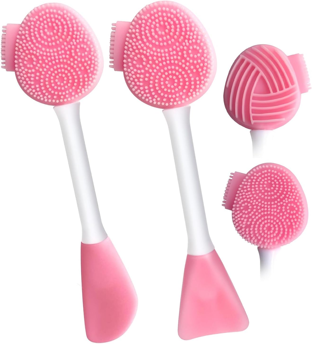 2pcs Silicone Face Scrubber Face Mask Brush Exfoliating Lip Cleansing Facial Cleansing/Wash Brush Exfoliator Blackhead Skin Care Tool Makeup Removes Dead & Dry Skin for Women Men