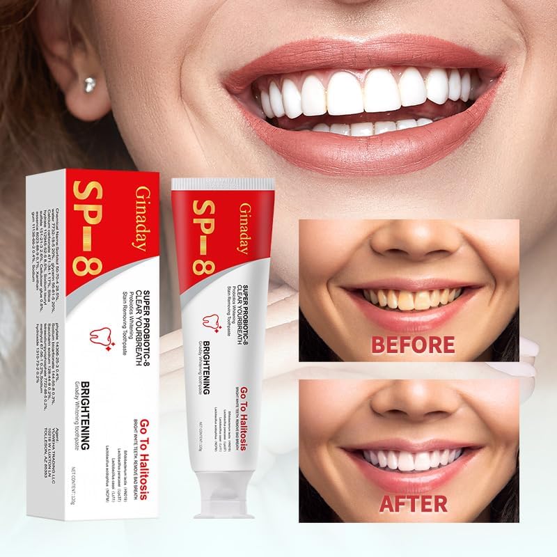 2 Pcs SP-8 Probiotic Whitening Toothpaste, Triple Whitening Care Deep Cleaning Fresh Breath.