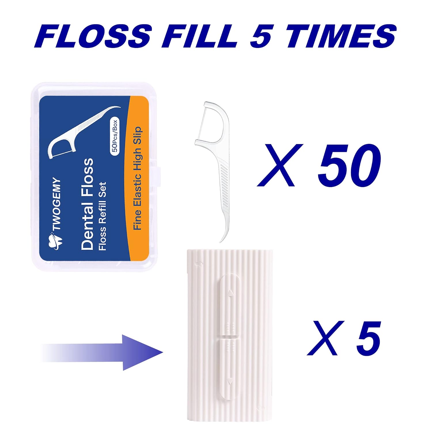 Portable Dental Floss, Portable Travel Floss (White2)