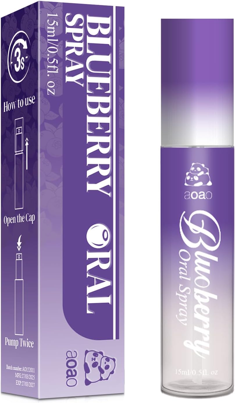Oral Spray for Adults, Mouth Freshening Spray, Portable Peppermint Oral Freshener, Alcohol & Fluoride-Free Oral Care Mouth Spray, Travel, Dates, Office, Dry & Bad Breath,0.5fl.oz (Purple)
