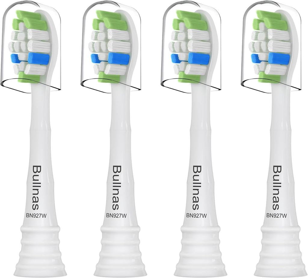 Replacement Toothbrush Heads Compatible with Philips Sonicare ProtectiveClean 4100 5100 5300 6100 Electric Toothbrushes, W Replacement Head for Sonicare, White, 4 Count